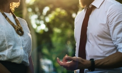 Man and Woman Negotiating